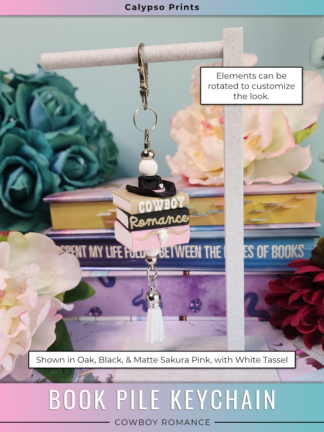 Book Pile Keychain - Cowboy Romance