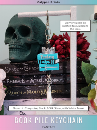 Book Pile Keychain - Fantasy