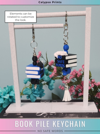 Book Pile Keychain - No Safe Words