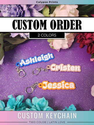 Custom 2 Color Keychain - Latin Love